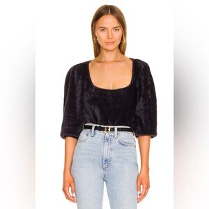 NWT Free People Black Moonbeam Pullover Top Size XL